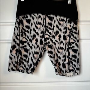 Varley Black and White Patterned Bike Shorts
